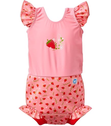 Pannolino Da Bagno Riutilizzabile Per Bambini - Taglia 1-2 Anni, Motivo Fenicotteri Con Volant - Foto 4