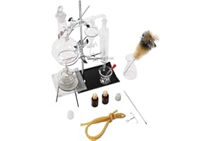 WANWANPER Lab Distillation Apparatus, Lab Distillation Apparatus Essential Oil Pure Water Glassware Kits, Distillation Equipment for Distillation, Separation, Purification, Flask Capacity 500ml