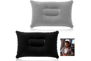 Hemlosk Almohada Playa Camping Hinchable2X Cojín Inflable para Camping, Almohadas de Camping Hinchables Almohada de Viaje Ultraligera Almohada de Playa, Viajar Acampar al Aire Libre Pescar, 34x22 cm