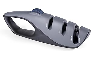 ERISED'S BIFROST Aiguiseur de couteaux professionnel à 5 angles ajustés à 3 phases avec base design ergonomique idéal pour la plupart des couteaux de cuisine, à lame dentelée, à pain, de poche, de chasse et ciseaux