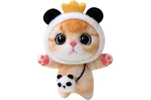 YXQSED Kit per Infeltrimento Ad Ago DIY per Principianti con Strumenti di - Kit da Infeltrire Ad Ago per Cani per Principianti -Panda Cat