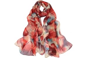 FAIRYGATE FARIYGATE Women's Scarves & Wraps Smooth Soft and Lightweight Georgette Chiffon Neck Scarf Retro Floral Hair Head Bandanas Neckerchief