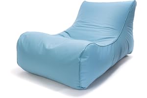 ‎ECOPUF Ecopuf Wetterfester Outdoor Sitzsack Master Chaise Longue - Sitzsack mit Staufach und Griff - Wasserfester Stoffsack - Entspannungssessel - Wohnungseinrichtung - 115x65x60cm, Hellblau M6