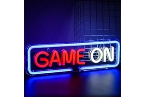 SIGNSHIP rojo y blanco Juego en neón Signo Juego en para la decoración de la pared, USB para la familia, habitación de los niños, bar, dormitorio Fiesta