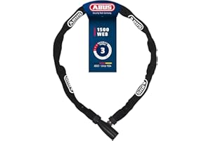 ABUS Antivol à chaîne 1500 Web - antivol vélo en Acier spécial - chaîne Ronde de 4 mm d'épaisseur - Niveau de sécurité 3