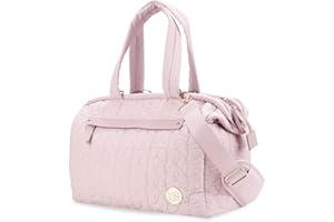 SONARIN Multitasche Fasciatoio per Neonato, Borsa Multifunzionale a Tracolla Elegante con Grande Capacità per Pannolini da Viaggio con Spalline Singola(Rosa)