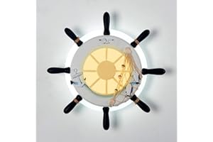 ZTWLEED Applique da Parete Interno,Aplique LED da Parete Interni 14W, Lampada da Parete Bambini Forma Timone,Bianca Freddo 6000K+Bianca Caldo 3000K, Applique Bambini Cameretta Corridoio (Bianco)