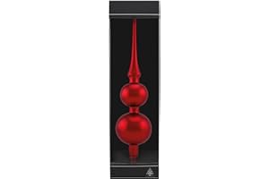 THÜRINGER GLASDESIGN GMBH Thüringer Glasdesign Christbaumspitze Doppelspitze rot matt 31 cm Weihnachtsdeko Baumschmuck