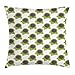 Produktbild Phatcaps Floral Throw Pillow Cushion Cover, Hand Drawn Sketch Sunflowers with Vibrant Fresh Spring Leaves, Decorative Square Accent Pillow Case, 18 X 18 inches, Apple Green Yellow Dark Taupe