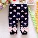 Zhuannian Baby Girls Bowknot Fleece Lining Leggings Trousers (18-24months, Navy blue heart)