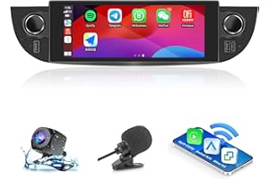 ANKEWAY Autoradio per Fiat 500 (2007-2015) con Android Auto e CarPlay Wireless, RDS Car Radio Android Stereo[2G+32G] con Telecamera Retromarcia/Mic/Canbus BOX/Porta USB/Installazione App(Black)