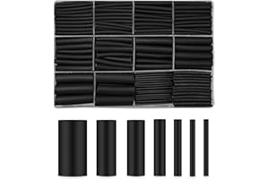MUXIAO 410 Stück Schrumpfschlauch Set,3:1 Schrumpfverhältnis mit kleber und Doppelwand,wasserdicht schrumpfschlauch,schrumpfschlauch wasserdicht-Marine heat shrink tubing,Schwarz