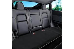 RuiYue Carry Custom Car Rear Seat Cushion for Tesla Model Y, Car Seat Cover, Premium Flannel Fabric, Soft and Non-Slip (Black, 1Pcs)