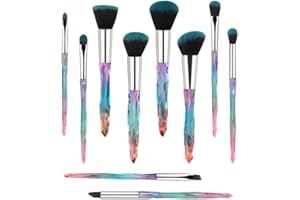 DAXSTAR Make Up Pinselset,Diamant Kosmetikpinsel 10 tlgs eyeshadow Lippen Foundation Gesicht pinsel Augen pinsel Lidschatten Brush