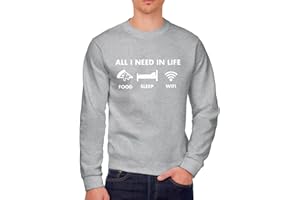 HotScamp All I Need in Life Food Sleep WiFi - Youth & Mens Sweatshirt