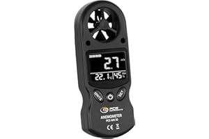 PCE INSTRUMENTS Anemómetro con rueda alada PCE-AM 30 / Rango hasta 30 m/s/Medición de temperatura y humedad del aire/Unidades: m/s, km/h, kn, mph, ft/min/Indicación de los valores MIN, MAX, HOLD, AVG