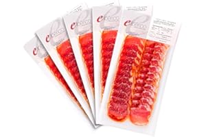 Lomo de Cebo Ibérico 50% Raza Ibérica - Loncheado Al Vacío para Máxima Frescura - Sabor Tradicional y Gourmet - EIbérico (Pack 5 Sobres)