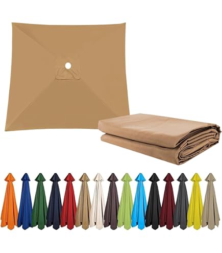 Telo Sostitutivo Per Ombrellone Da Giardino 350 Cm Champagne – Adatto Per Strutture Da 200 A 350 Cm (8 Stecche) – Copertura Resistente All'acqua E Ai Raggi UV