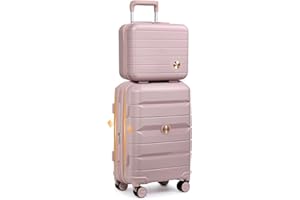 Sea choice Valise Cabine Extensible Valise Rigide légère en PP avec 4 roulettes Doubles Pivotantes avec Fermeture éclair, approuvé Serrure TSA, avec Vanity, 55x39x21cm