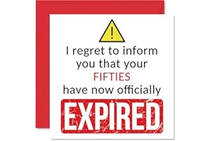 STUFF4 Funny 60th Birthday Cards for Men Women - Your Fifties Have Expired - Happy Birthday Card for Him Her Friend Cousin Work Colleague, 145mm Banter Joke Humour Bday Greeting Cards Gift