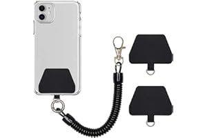 COCASES Chaîne de Téléphone Portable avec Câble Spiralé Flexible, Porte-clés Longe Universel Compatible avec iPhone/Samsung/Huawei