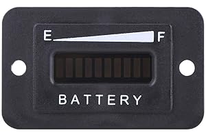 Akozon Batterieanzeige, 12V / 24V / 36V / 48V LED Digital Batterieanzeige Anzeige für Golfwagen (12V/24V)