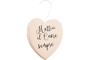 MONTEMAGGI Umidificatore in Ceramica da termosifone a Forma di Cuore, Mettici il cuore Sopra, 15x4x17 cm