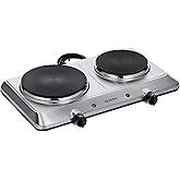 SEVERIN Doppel Kochplatte für Küche, Büro oder Camping, kleine Herdplatte mit stufenloser Temperatureinstellung, Campingkoche