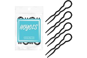 HOYOLS cheveux de style français, petites fourchettes à cheveux français, épingles à cheveux ondulées en forme de U, support élégant pour chignon pour femme, accessoires de coiffure noirs