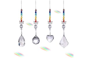 NAMIS 4 Piezas Atrapasoles de Cristal Arcoíris Bola de Prisma Cristal Suncatcher de Decoración Mariposa del Prisma para el hogar, Oficina, Ventana, jardín Decoración