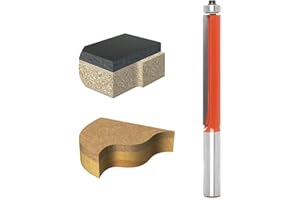 Sinoprotools Fresa a filo da 12 mm, lunghezza di lavoro 76,2 mm, fresa con cuscinetto a sfera superiore, per lavorazione del legno, taglio a filo.