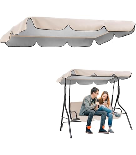 Tetto Di Ricambio Per Dondolo 3 Posti Outsunny - Impermeabile E UV30+, In Oxford 230g/m² - Colore Crema, 210x145 Cm - Foto 2