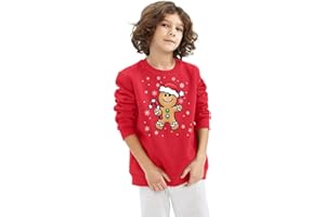 NetSetUK Christmas Sweatshirts For Kids Unisex Winter Long Sleeve Pullover Xmas Jumper Boys Girls Sweatshirt Santa Tops Age 7-12 Years