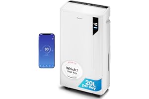 Pro Breeze® 20L/Day Smart Compressor Dehumidifier - Energy Efficient with Laundry Mode & Wi-Fi, Humidity Sensor & Indicator, Carbon Air Filter for Mould, Damp & Moisture - for Home, Office & Bedroom