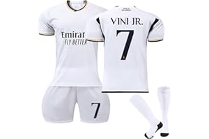 CHMORA 23/24 Nouvelle Saison R.Madrid Maillot No.7 Vinicius jr/Ronaldo, No.5 Bellingham Football Ensemble Garçons/Adultes Entrainement T-Shirt et Short avec Chaussettes Vetement Sport Outdoor