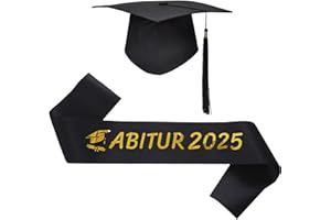 JENICH Dekoracyjna szarfa matury 2025, czarna szarfa z kapeluszem absolwentów, zdany egzamin, zakończenie szkoły, szarfa, ukończenie szkoły 2025, dekoracja na zakończenie szkoły, maturę, imprezę, dekoracja