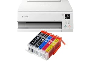 IC-Office TS6351a Farbtintenstrahl-Multifunktionsgerät All-in-One 3-in-1 (Drucker, Scanner, Kopierer, USB, WLAN, Apple AirPrint) Weiß + 5 XXL Tintenpatronen