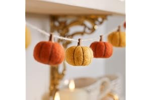 Lights4fun Catena Decorativa Autunnale di Halloween di Zucchette in Feltro di 1,3m per Arredo Interni
