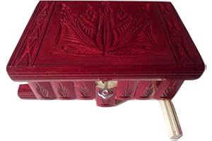 AZI Nuova bella magia di legno misteriosa scatola segreta mano difficile scatola intagliata (Rosso Speciale)