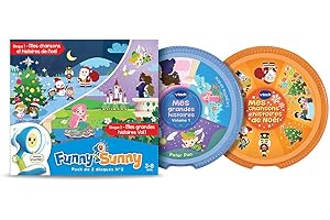 VTech - Funny Sunny, Pack Recharge N°2, 2 Disques, Mes Chansons et Histoires de Noël, Mes Grandes Histoires Volume 1, Cadeau Enfant de 3 Ans à 8 Ans - Contenu en Français