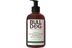 Bulldog SKINCARE Nettoyant 2 en 1 Barbe et Visage pour hommes, 300ml, enrichi à l'aloe vera, pour tous les types de barbe, élimine la saleté et le sébum.