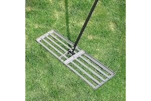 Byhagern Professional Lawn Levelling Rake, 91x25cm Heavy Duty Lawn Lute & Lawn Leveller with Stainless Steel Pole, for Effortless Leveling on Garden, Golf Course, Farm, Backyard