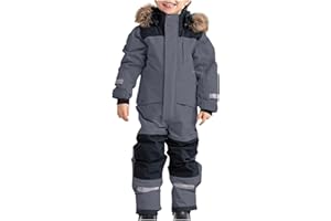 SKAJGL Skioverall Unisex Kinder Winddicht mit Kapuze Schneeanzug Wasserdicht Atmungsaktiv Winteranzug Verdickt Warm Schneeoverall