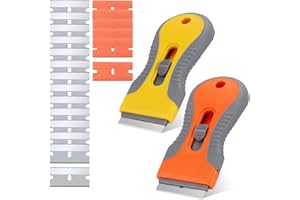 FEILIFAN 2 PCS Ceramic Hob Oven Cleaning Tool Non Scratch with 20 Replacement Parts, for Glass, Stove, Induction Cooktop, Decals, Stickers, Labels