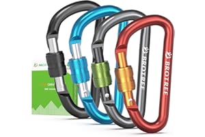 BROTREE Small Carabiner Clips Mini Locking Carabiner - 6cm Aluminum D-Ring