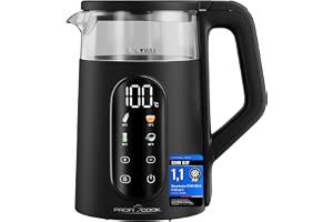 ProfiCook® PC WK 1 328 G vattenkokare med temperaturinställning 40–100 °C, 1,7 liter snabbstartsfunktion 2 200 W, värmeisoler