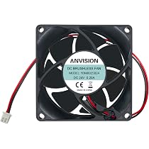 ANVISION Ventole Di Raffreddamento 24V 40x10mm – 2 Pezzi, Doppio Cuscinetto A Sfera, Silenziose, 2 Pin, 6000 RPM