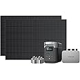 EcoFlow PowerStream Balcony Solar System, Grid-Tied Microinverter, 400W Rigid Solar Panels × 2, 1kWh DELTA 2 Portable Power Station, Smart Plugs × 2, WiFi, App Control, Energy Usage Control