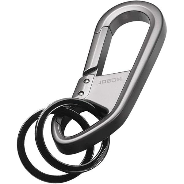 Porte-clés En Cuir Véritable Avec Anneaux En Acier Inoxydable - Noir, Avec Boîte Cadeau