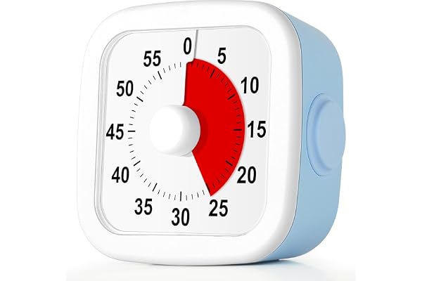 HOTUT 60 minuters visuell timer, visuell timer barn,nedräkningstimer med tyst drift, klassrumstimer, kökstimer, för bakning, gym